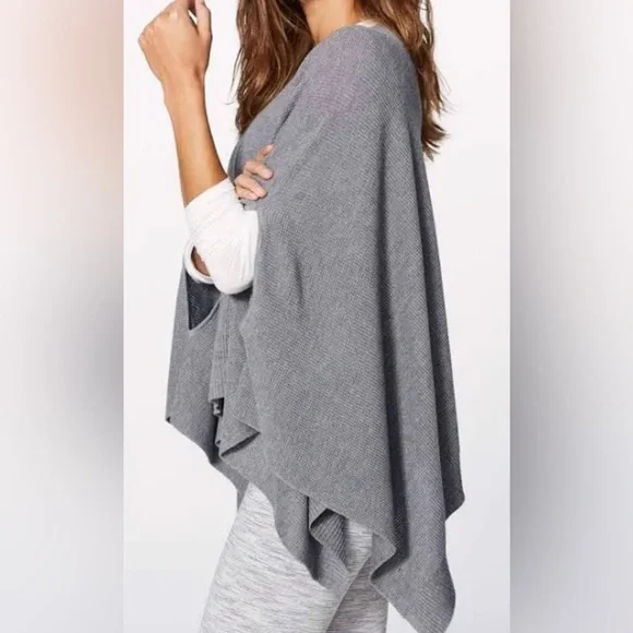 lululemon athletica Sweaters Lululemon Grey Poncho Nwot Poshmark